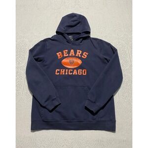 Youth XL Navy Blue Chicago Bears NFL Team Apparel Hoodie Pullover Football